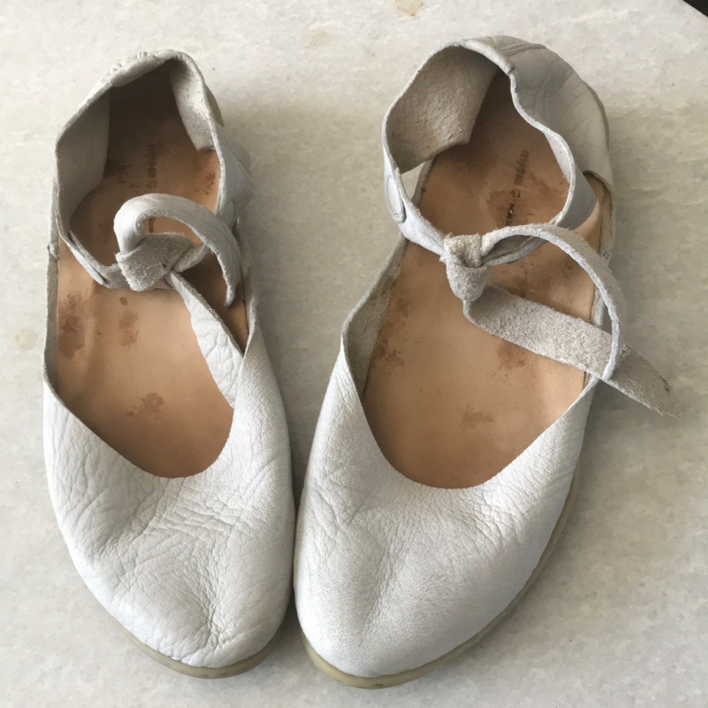 Trippen ankle tie flats. Leather. Size 10.5